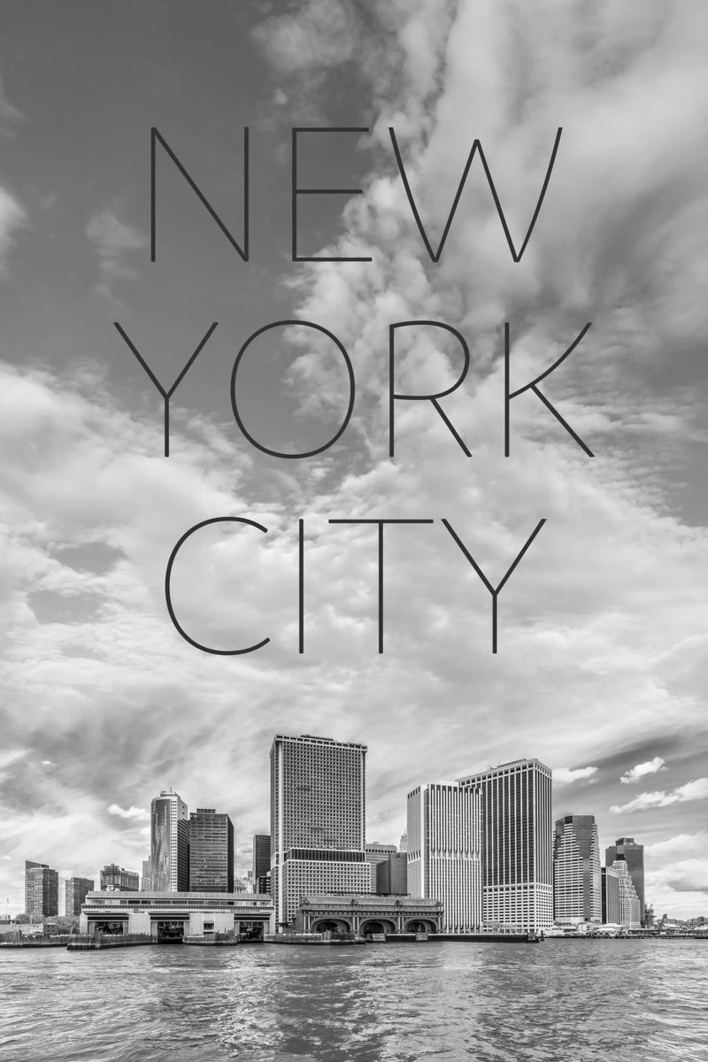 MANHATTAN South Point e Whitehall Terminal | Minimalist Skyl poster da Melanie Viola