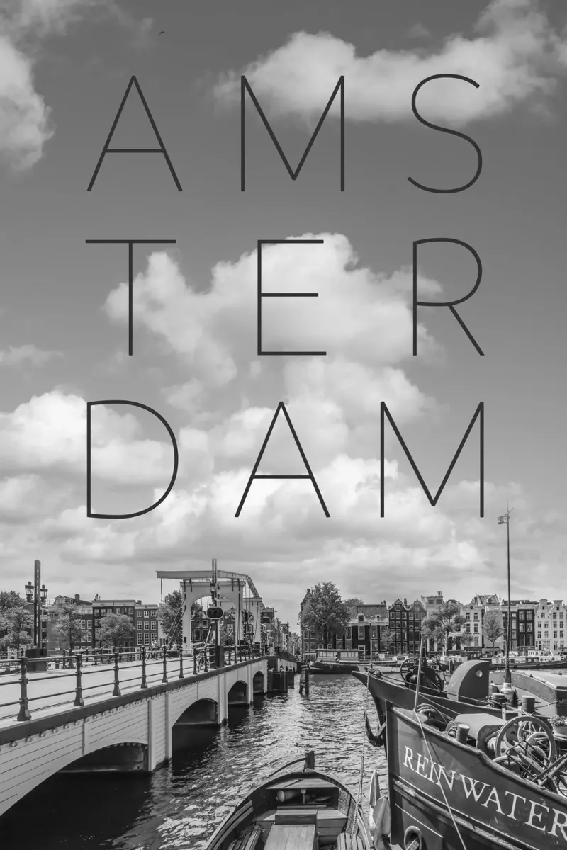 AMSTERDAM Magere Brug | Testo & Skyline plexiglass da Melanie Viola