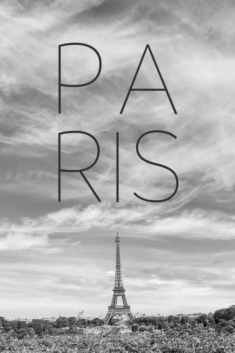 PARIGI Torre Eiffel | Testo & Skyline poster da Melanie Viola