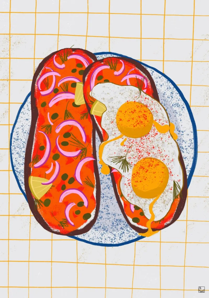 Toasts With Fried Eggs carta hahnemühle da Be Mart