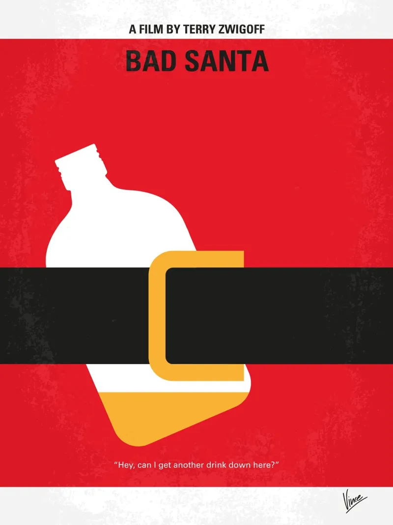 No702 My Bad Santa minimal movie poster tela da Chungkong