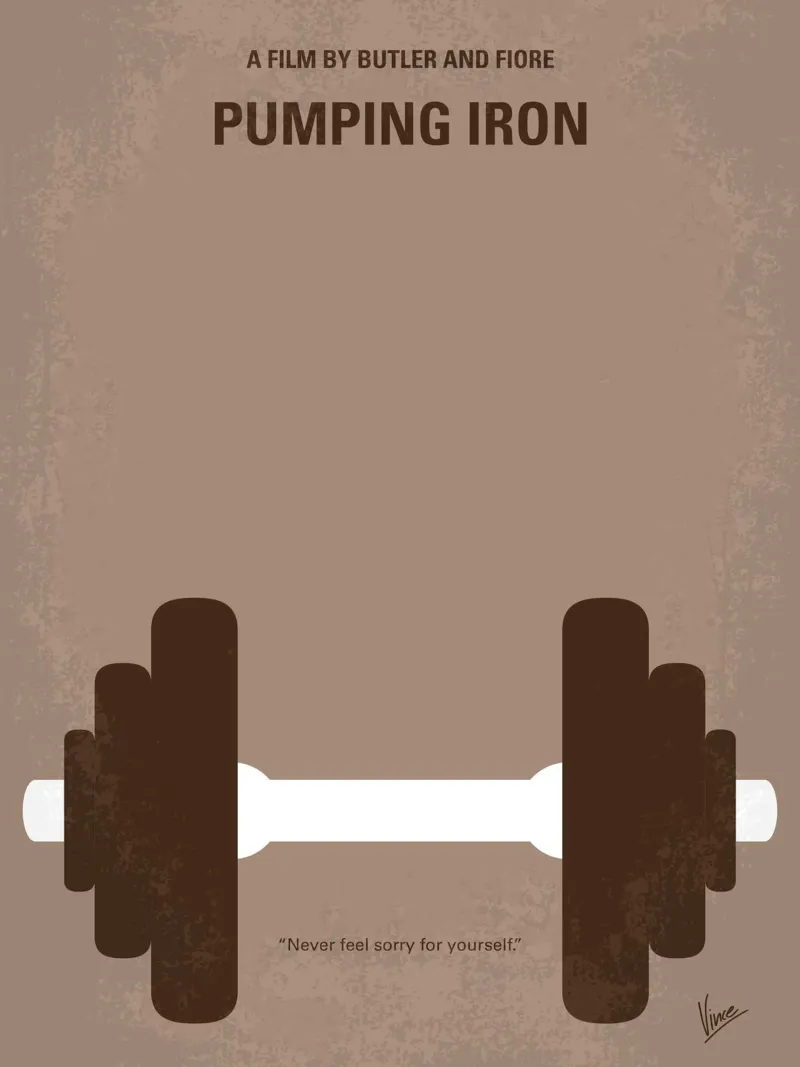 No707 My Pumping Iron minimal movie poster plexiglass da Chungkong