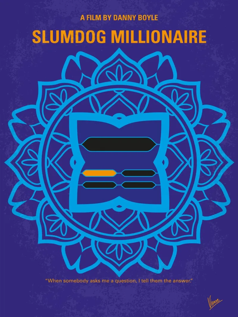 No708 My Slumdog Millionaire minimal movie poster tela con Cornice a cassetta da Chungkong