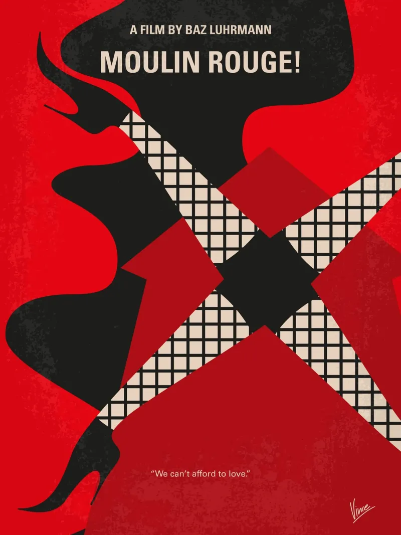 No713 My Moulin Rouge minimal movie poster carta hahnemühle da Chungkong