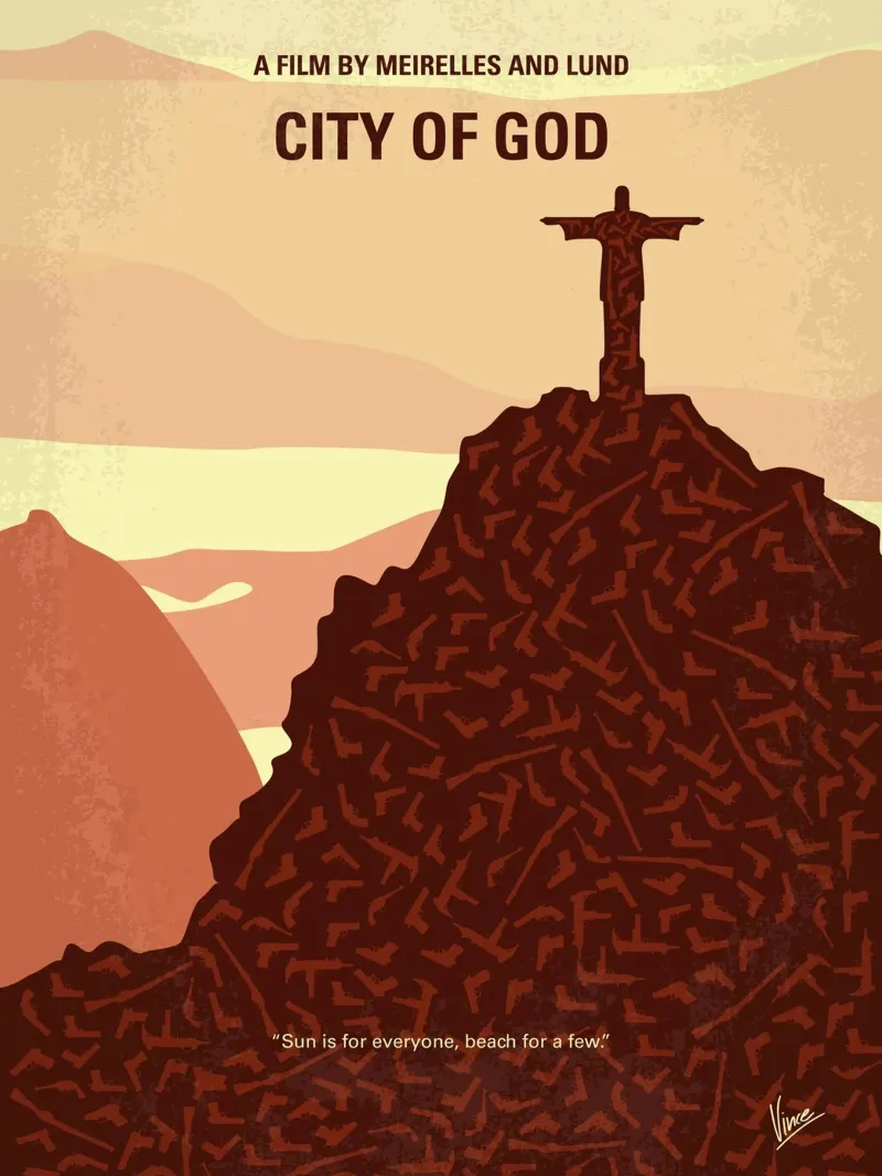 No716 My City of God minimal movie poster tela con Cornice a cassetta da Chungkong