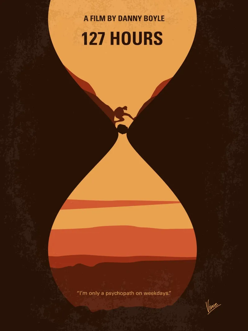 No719 My 127 Hours minimal movie poster metacrilato de Chungkong