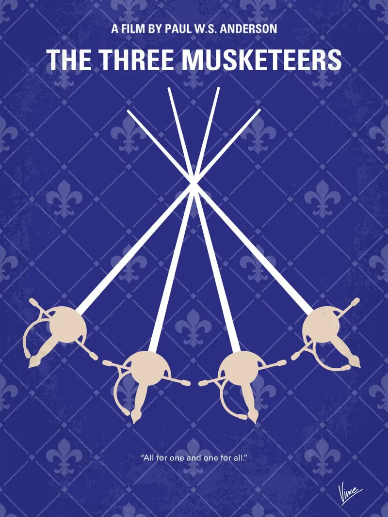 No724 My The Three Musketeers minimal movie poster plexiglass da Chungkong