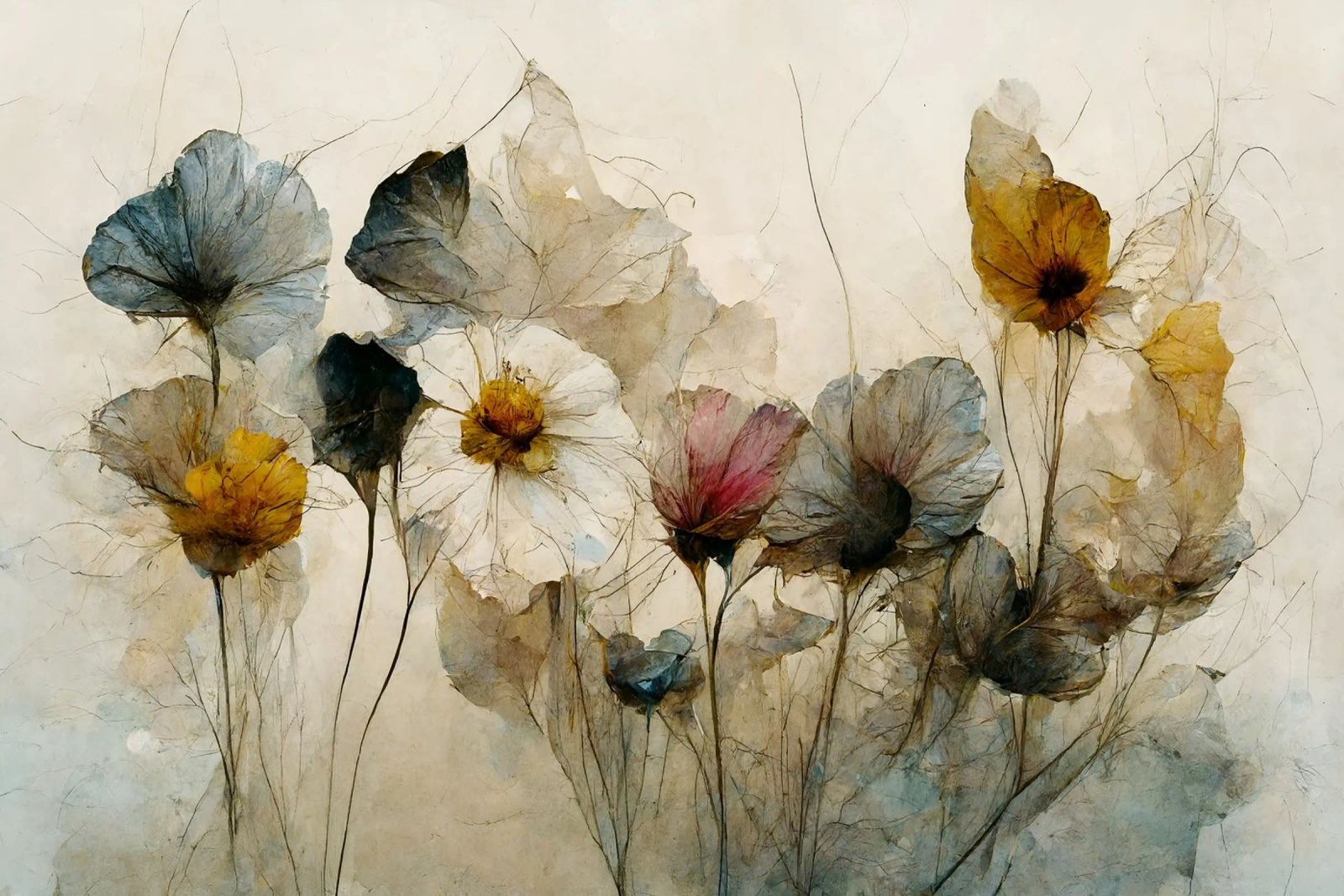 Dry Flowers Bouquet poster by treechild