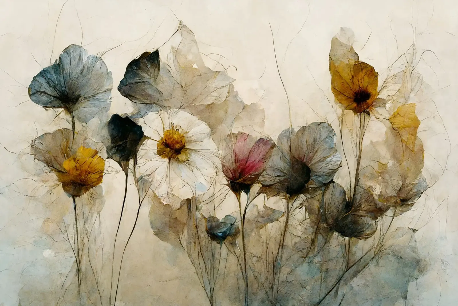 Dry Flowers Bouquet poster by treechild