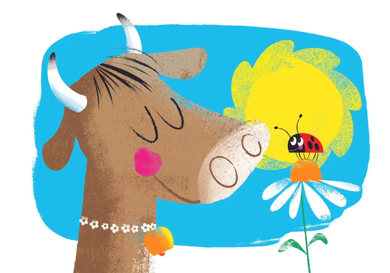 Mucca e coccinella poster con telaio in plastica da Looks n Brains