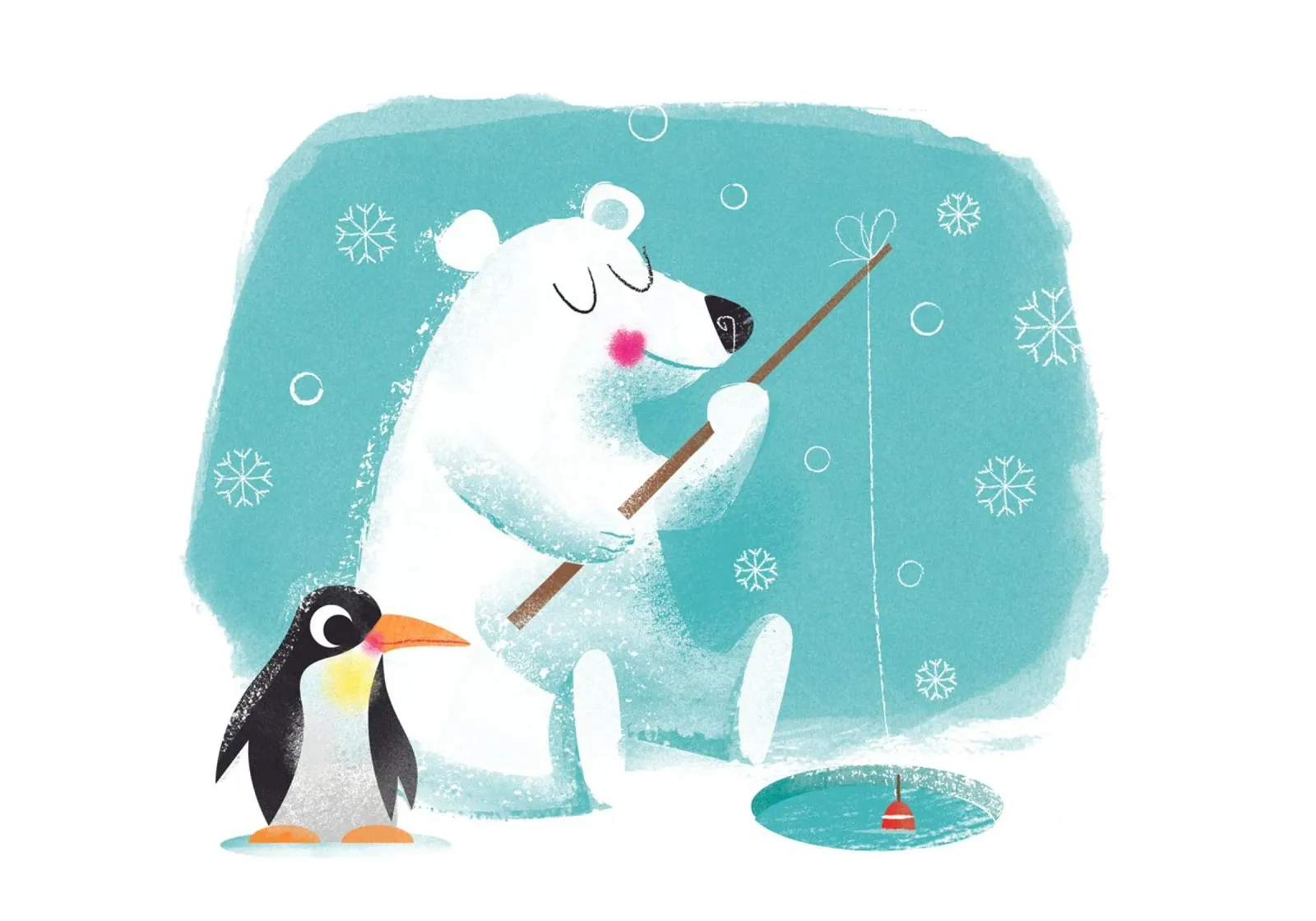 Orso polare e pinguino poster con telaio in plastica da Looks n Brains
