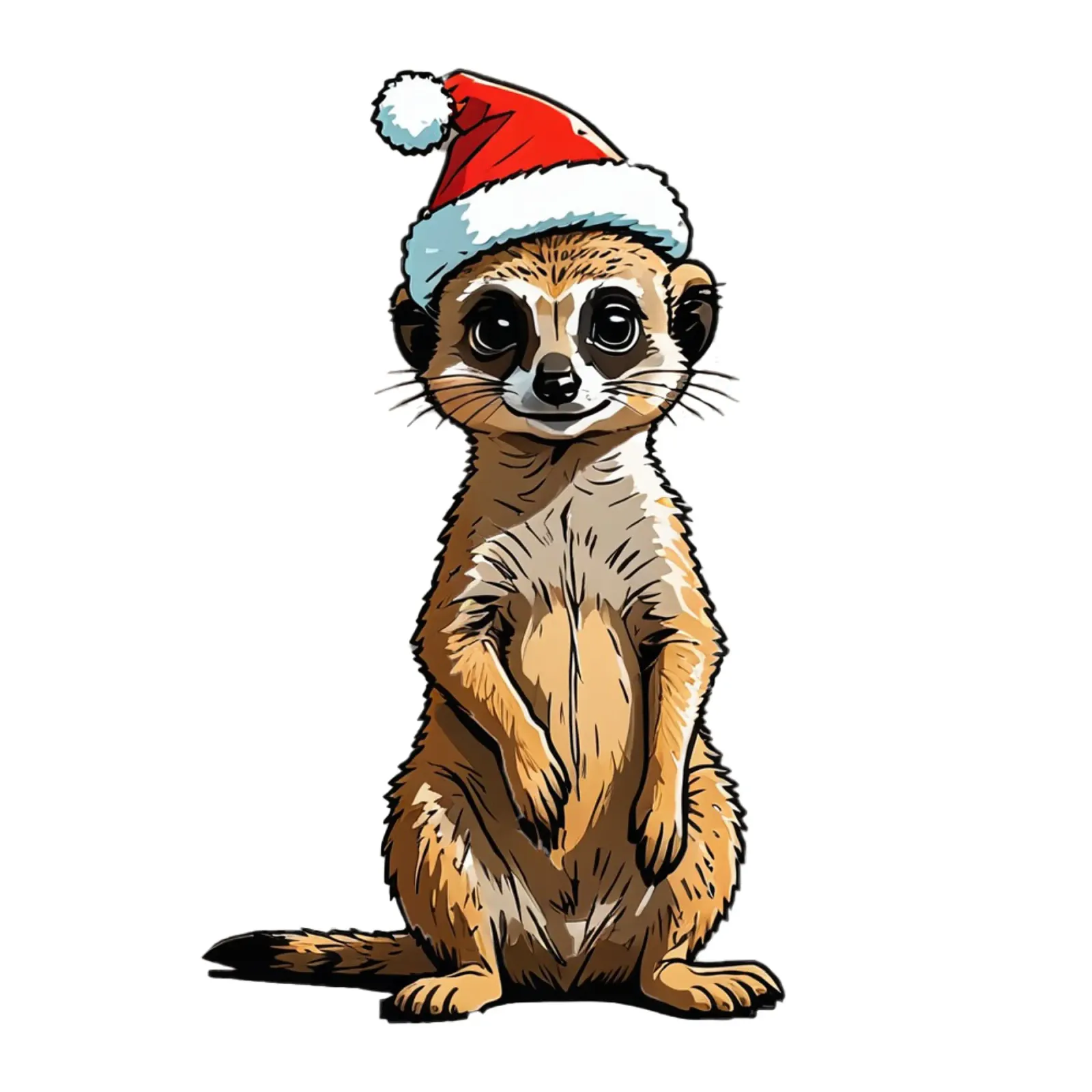 Weihnachten Erdmännchen | mit Weihnachtsmütze | süße Tiere pellicola backlit da schoenverpacktde