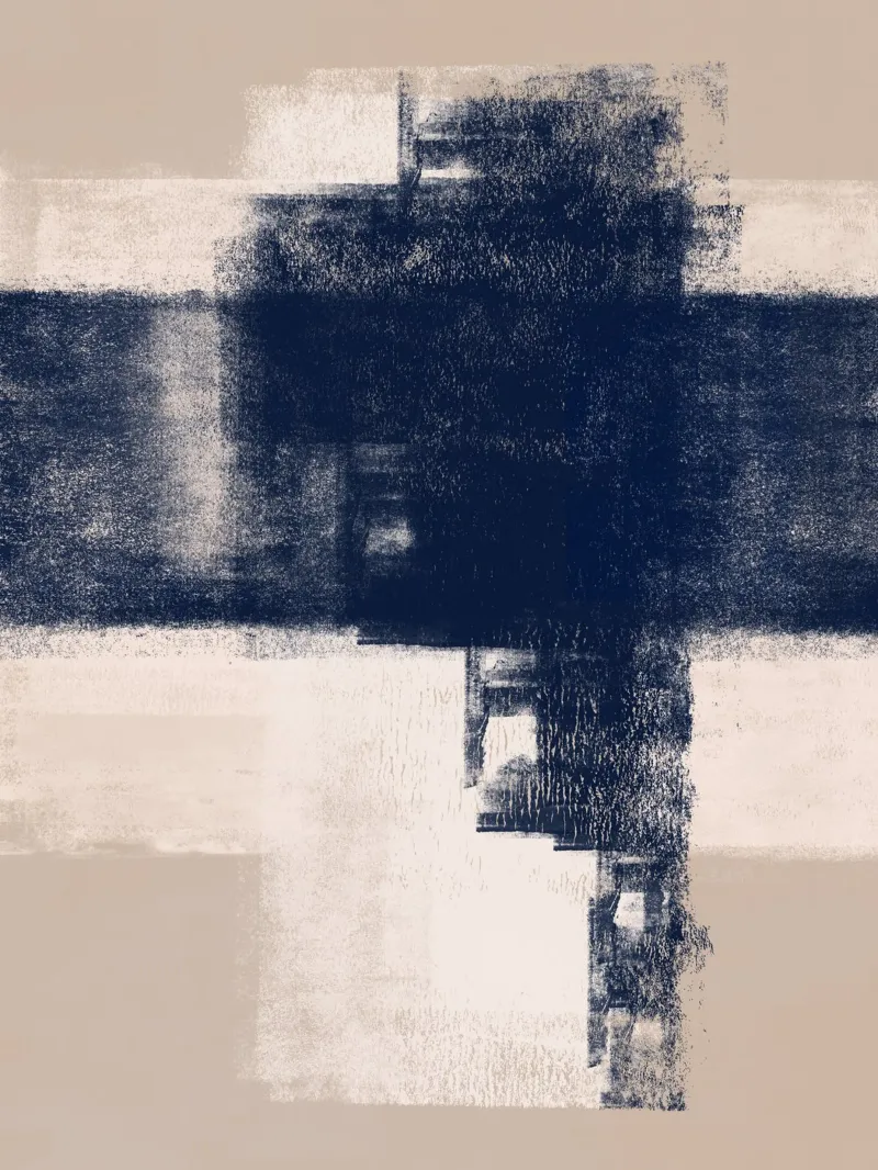 Just Tan & Indigo | Expressive Minimalist Abstract carta hahnemühle da sabidussi