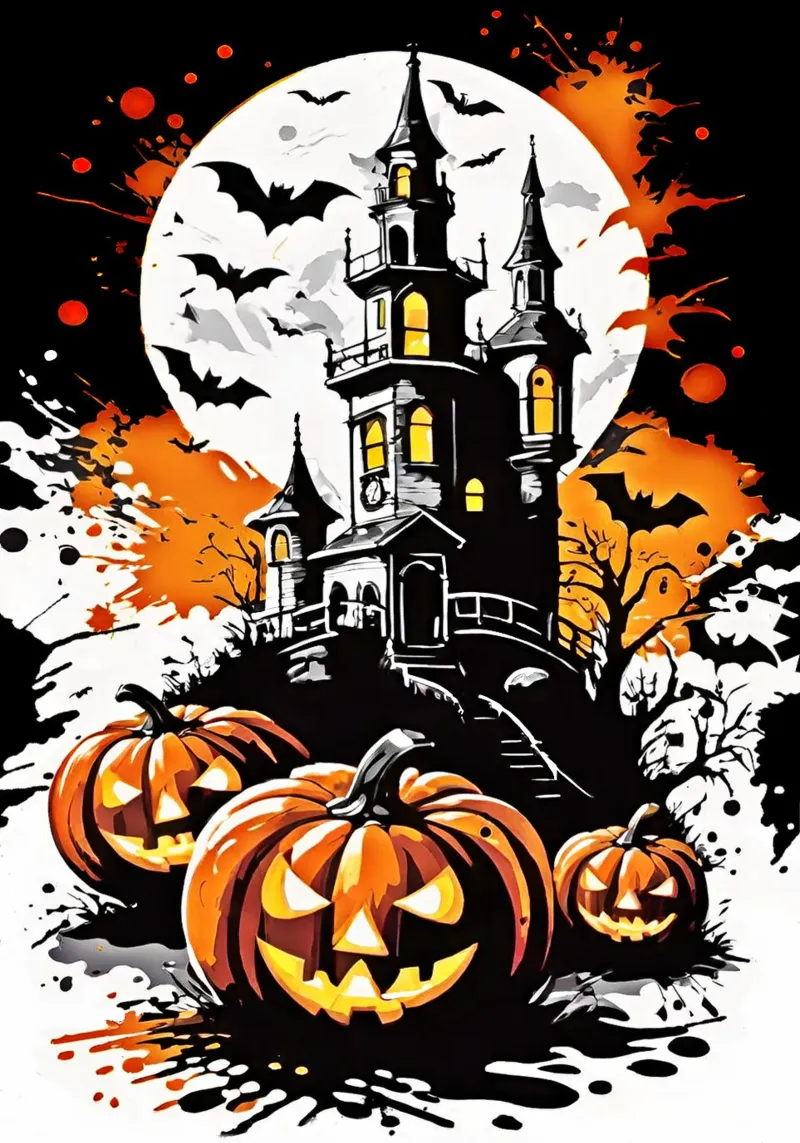 Happy Halloween poster con telaio in plastica da Eni Brandon