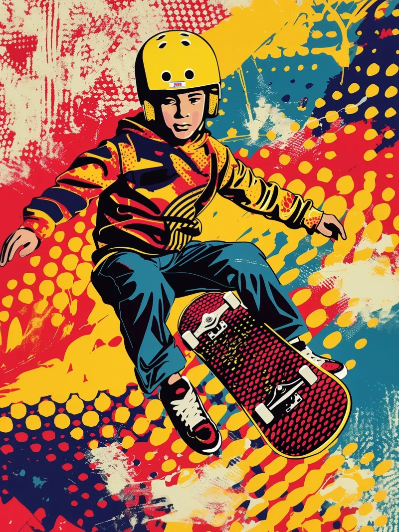 Flying Skater Boy | Póster de deportes para niños lienzo de Autofocus