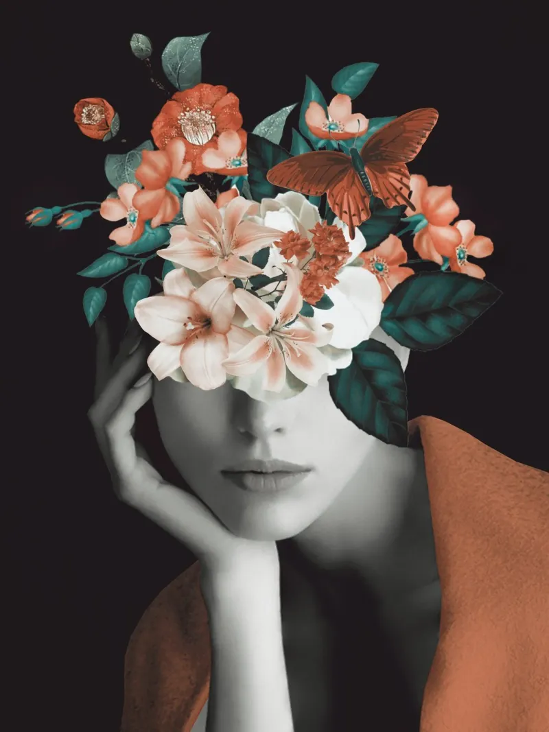 DONNA CON FIORI 7 carta hahnemühle da dada22