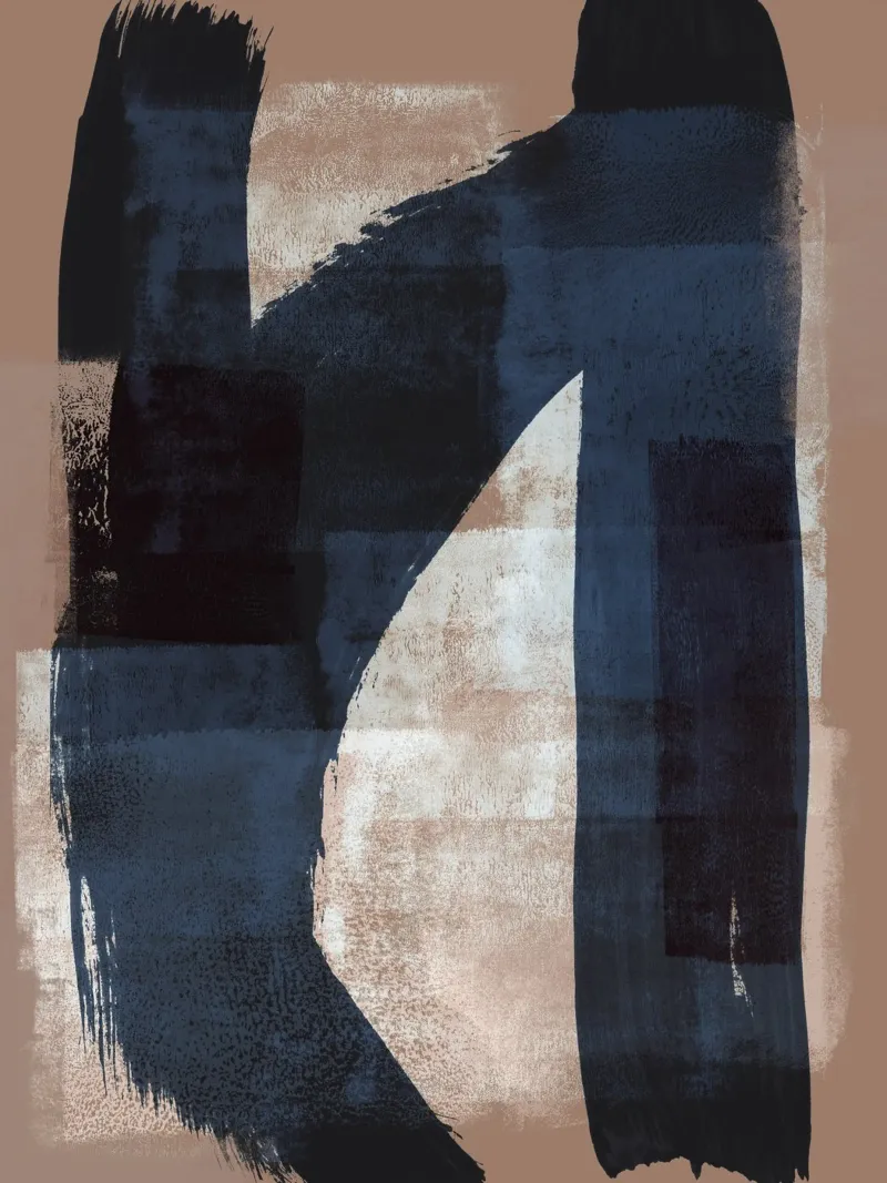Just Tan and Indigo 3 | Expressive Minimalist Abstract alluminio dibond da sabidussi
