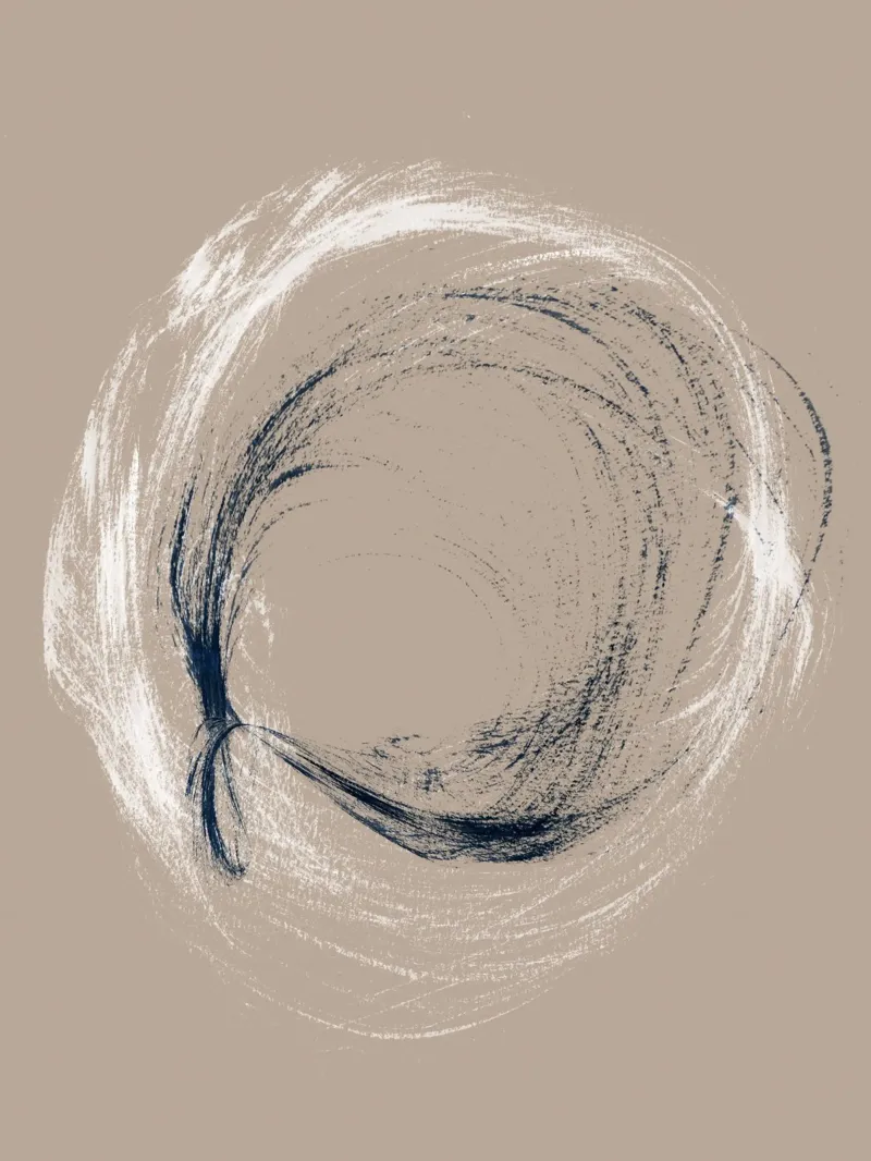 Circle & Twist | Minimal Brush Stroke Abstract alluminio dibond da sabidussi