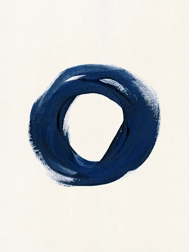 Strokes 8 | Indigo Enso Circle carta hahnemühle da sabidussi