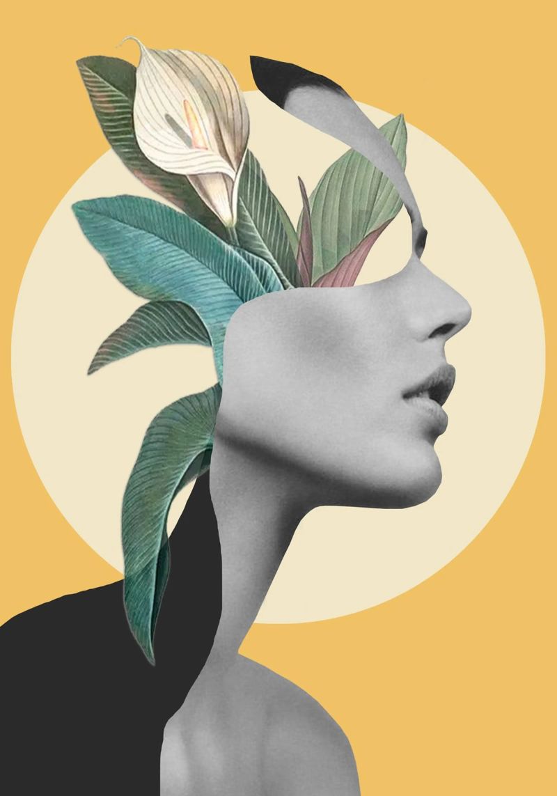 Floral Portrait /collage 3 poster by dada22