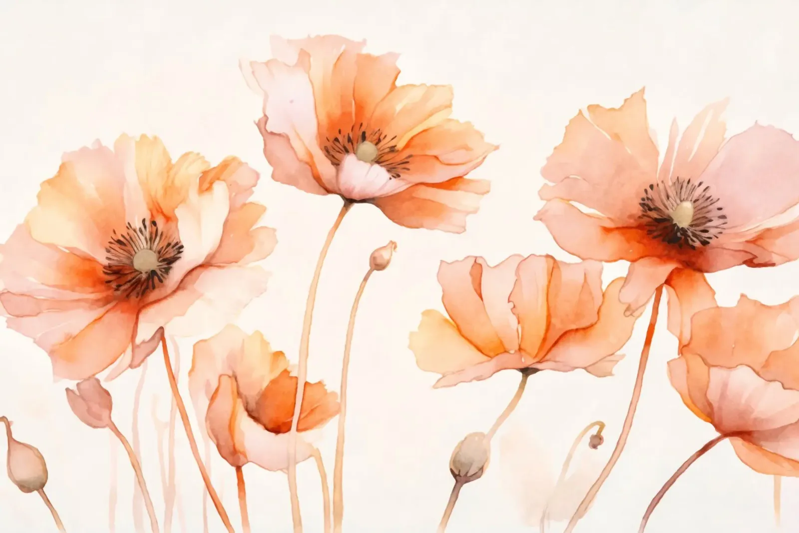 Peach Poppy Petal Summer Serenade poster by Andrea Haase Floral Passion