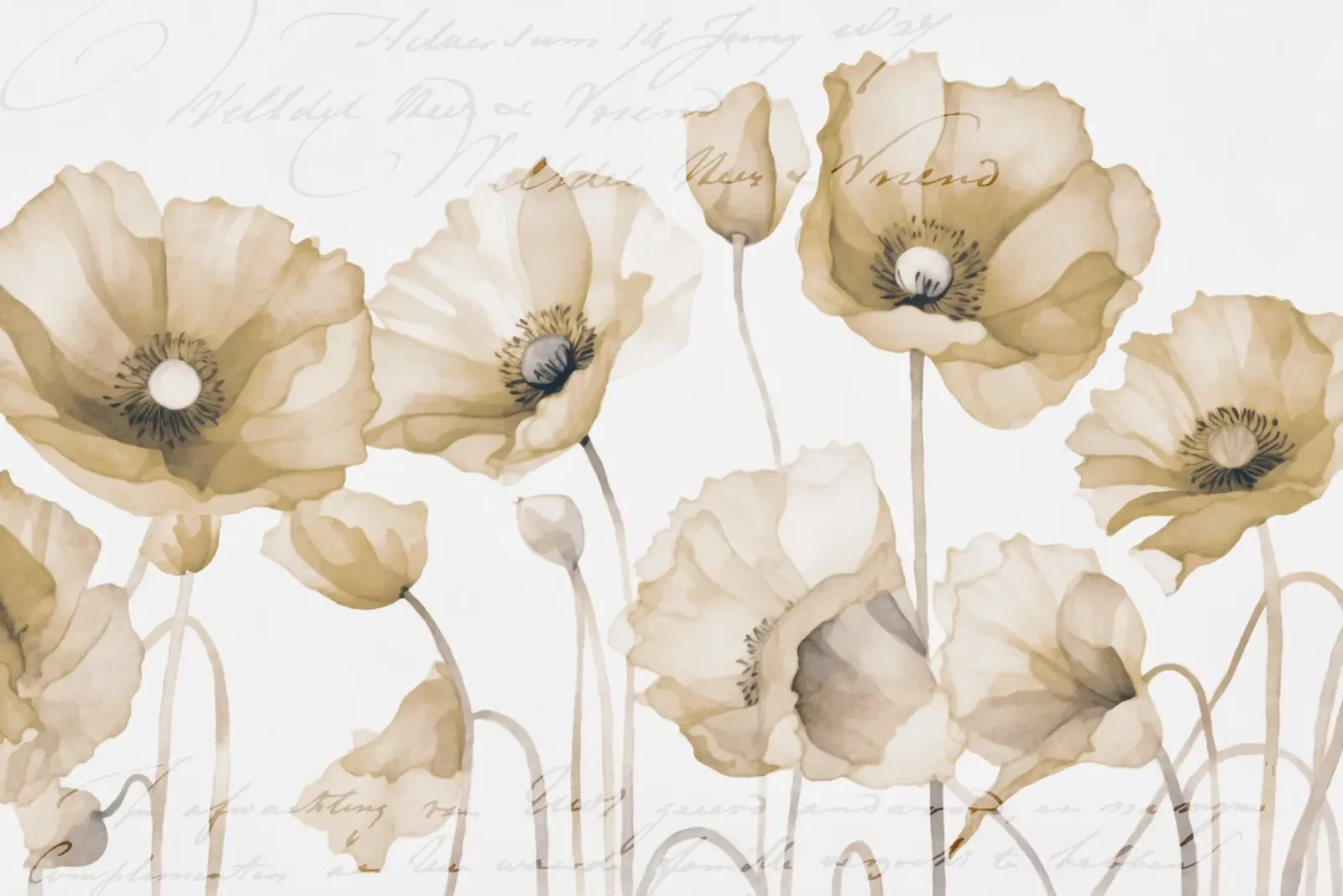 Petalo di papavero beige Nostalgia poster con telaio in plastica da Andrea Haase Floral Passion