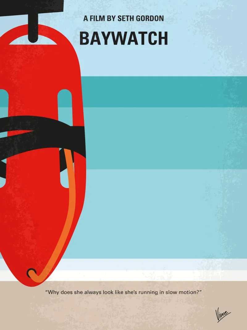 No730 My Baywatch minimal movie poster carta hahnemühle da Chungkong