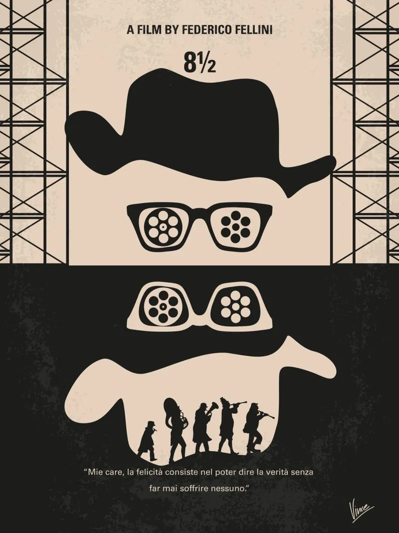 No731 My 8 1 2 minimal movie poster plexiglass da Chungkong