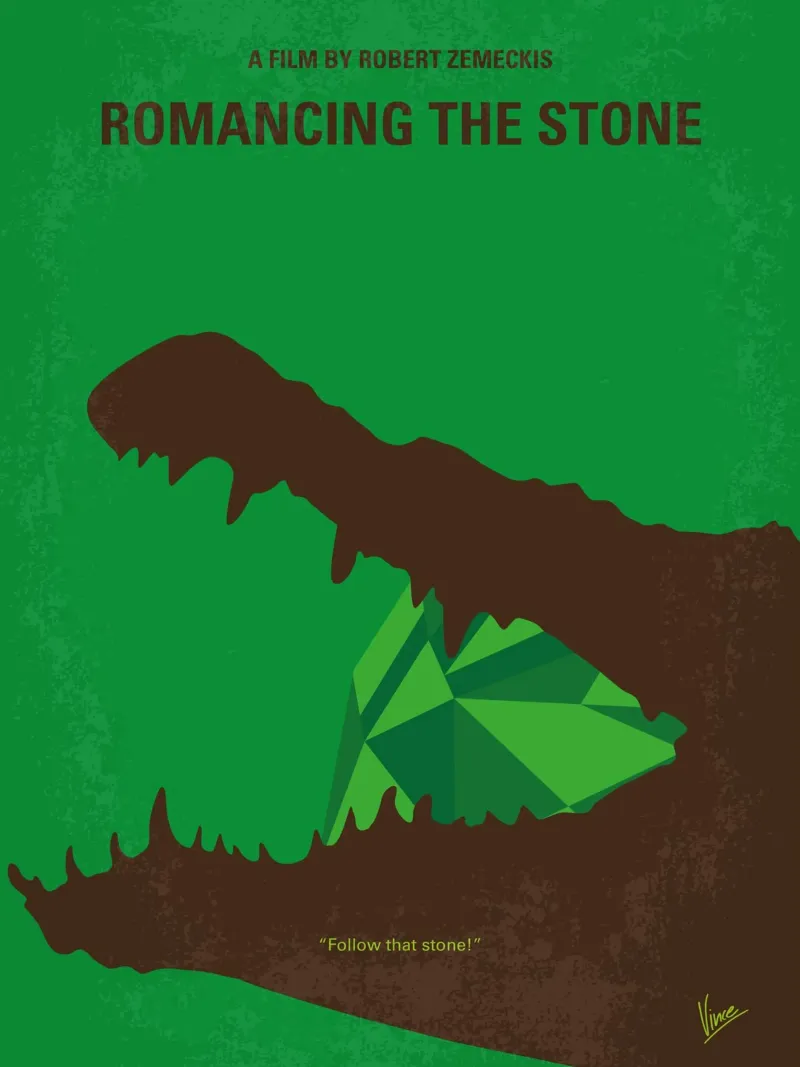 No732 My Romancing the Stone minimal movie poster carta hahnemühle da Chungkong