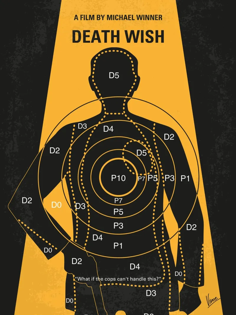 No740 My Death Wish minimal movie poster poster avec cadre en plastique de Chungkong