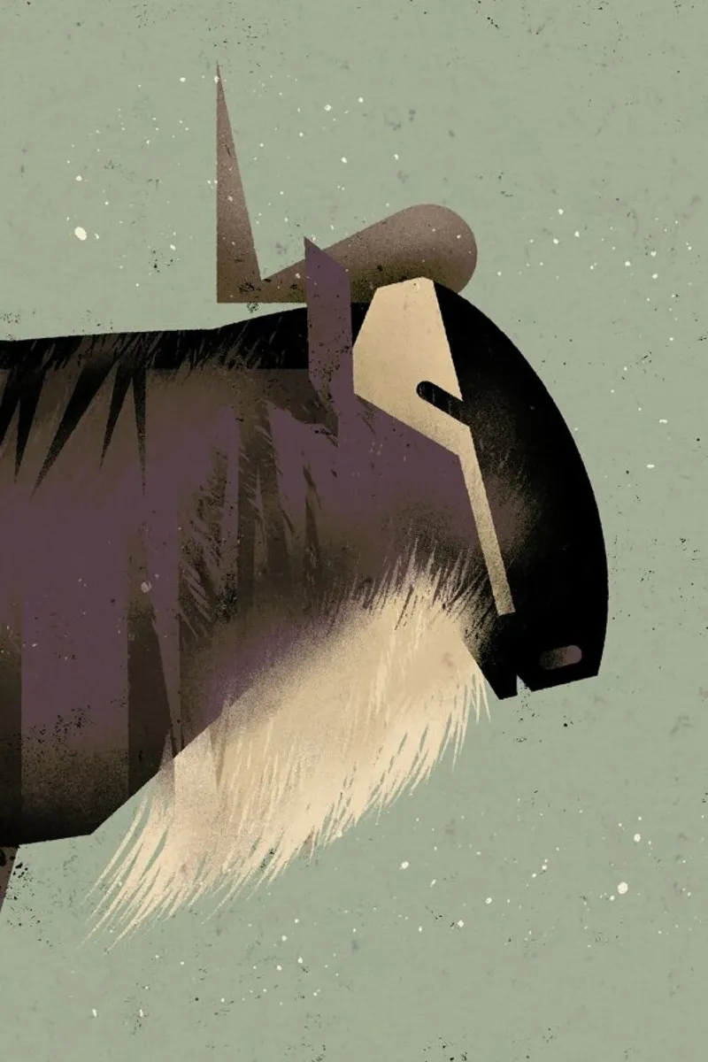 Wildebeast poster con telaio in plastica da Dieter Braun