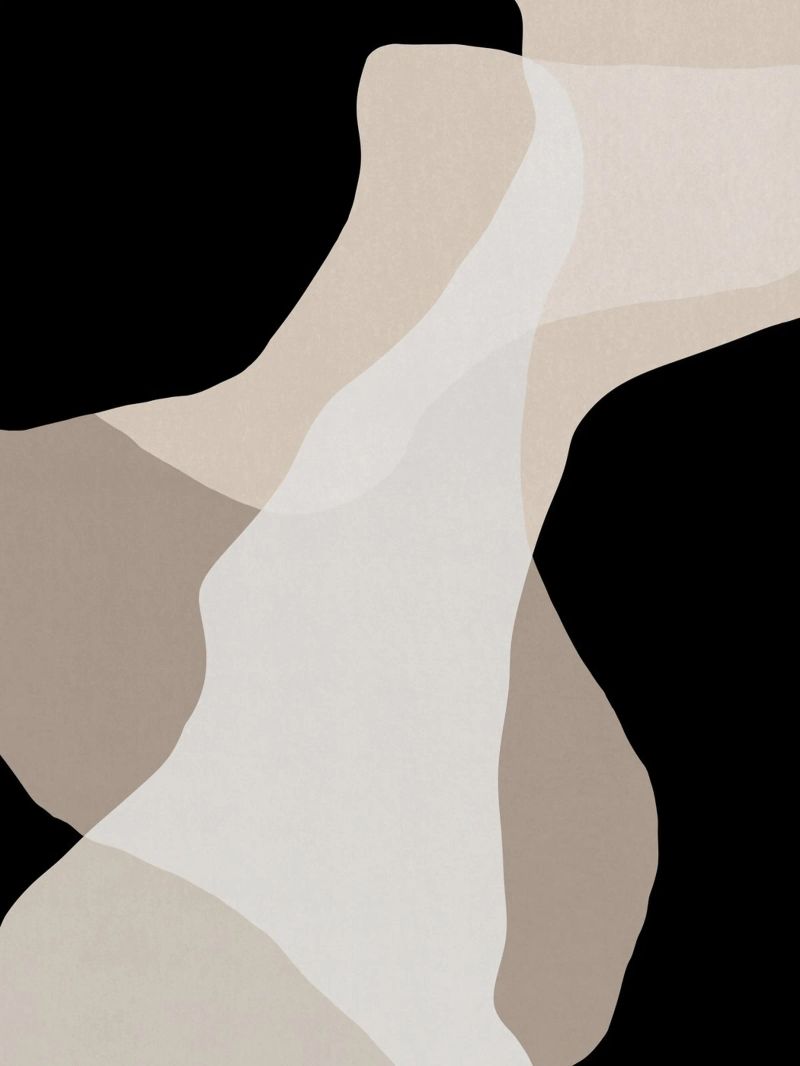 Shapes 6 | Neutral & Black Minimal Shape Abstract poster da sabidussi