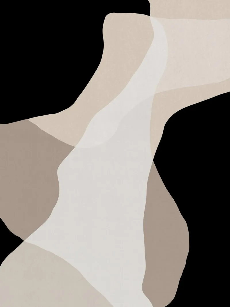 Shapes 6 | Neutral & Black Minimal Shape Abstract Hahnemühle von sabidussi