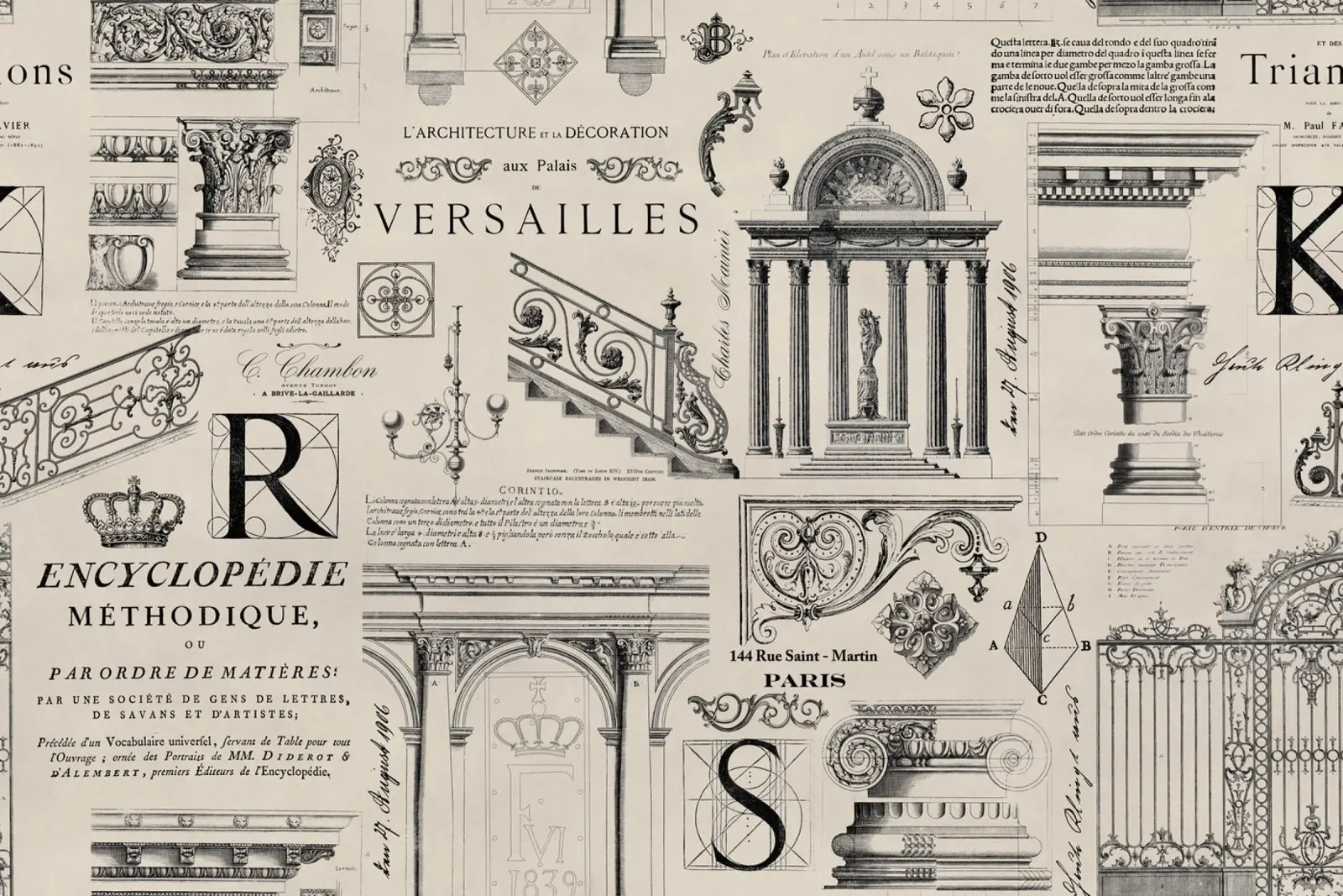 Le monde vintage de l'architecture toile avec Caisse américaine de Andrea Haase Vintage World