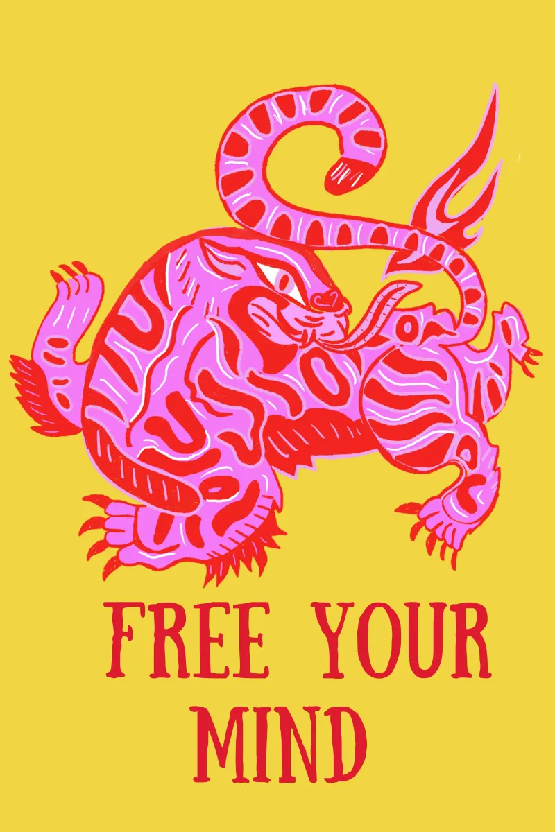 Tiger poster con telaio in legno da suncoloredberlin
