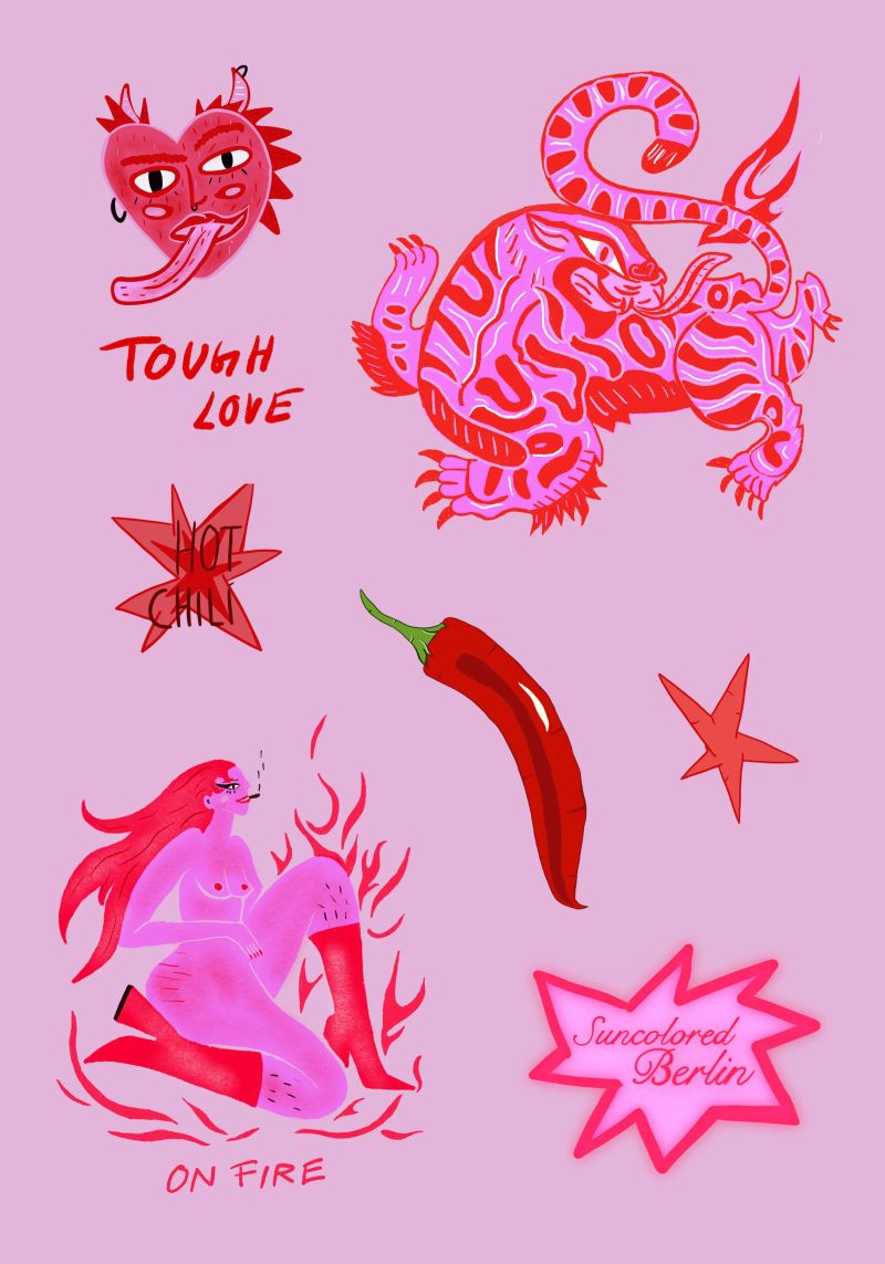 Fierce and Playful: Hot Chili Vibes Hahnemühle von suncoloredberlin