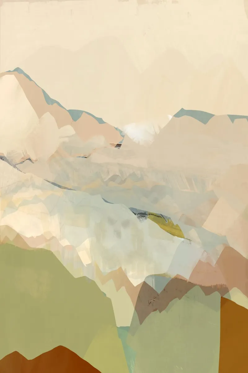 Peachy Mountain Range I canvas by Cartissi