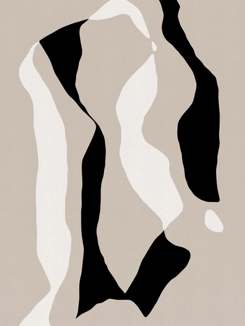 Shapes 8 | Neutral & Black Minimal Shape Abstract poster da sabidussi
