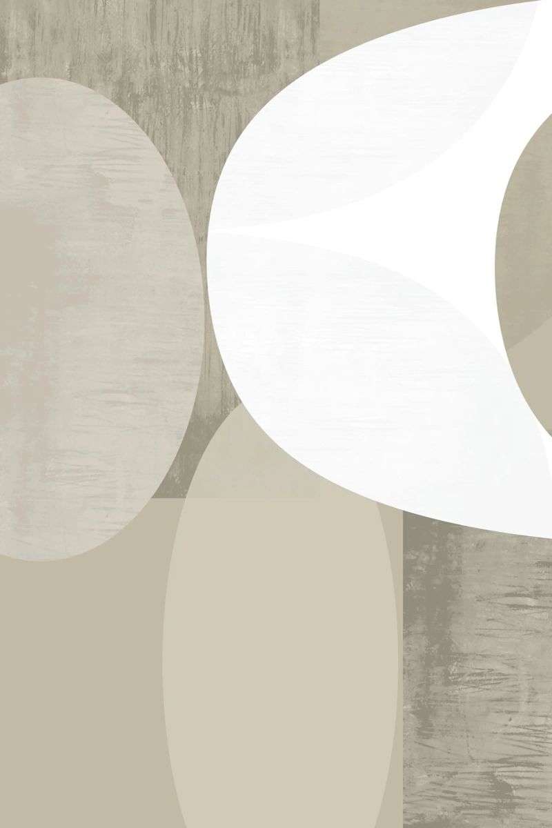 Weiß, beige neutral Formen I Leinwand von Cartissi