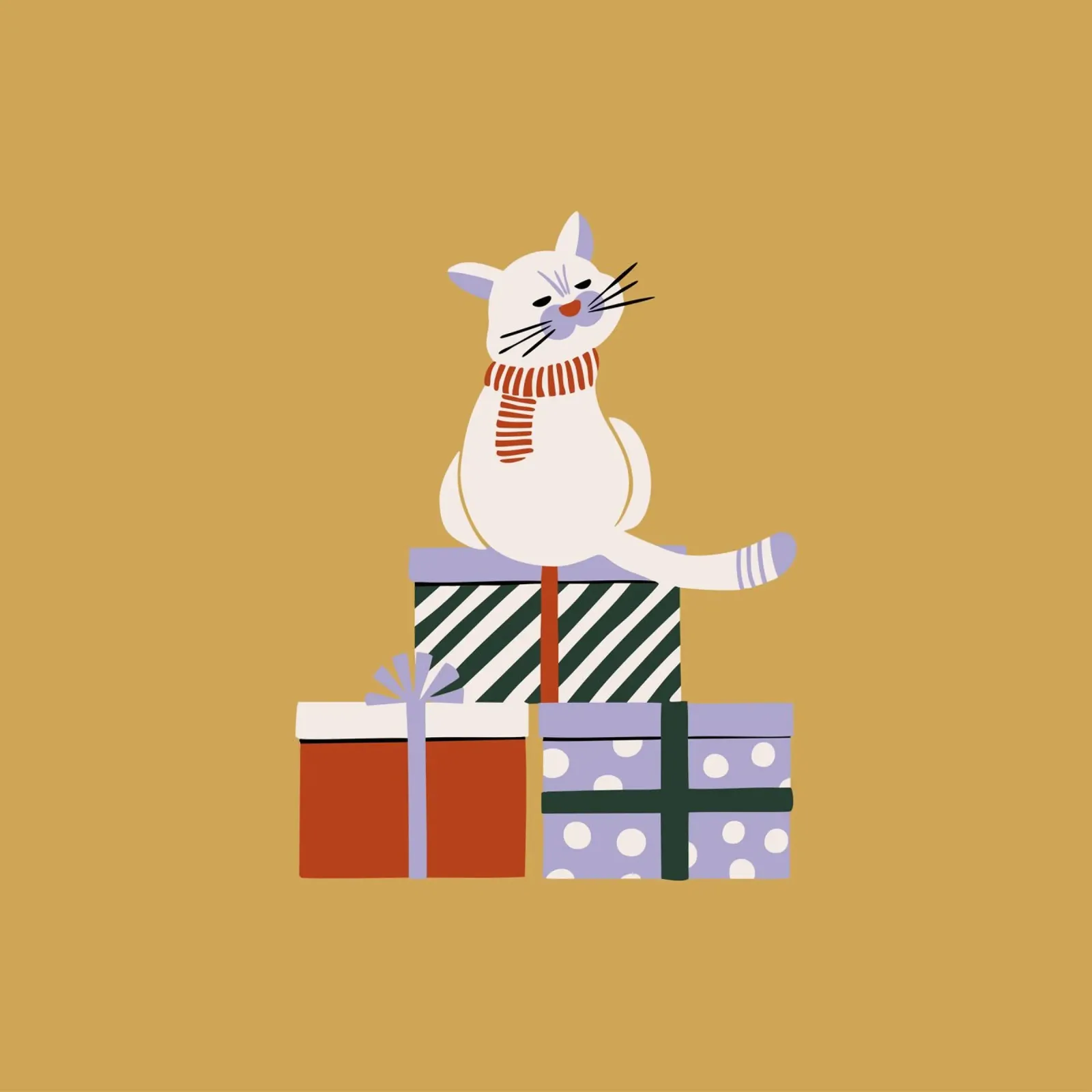 Merry Catmas | gelb carta hahnemühle da modeern
