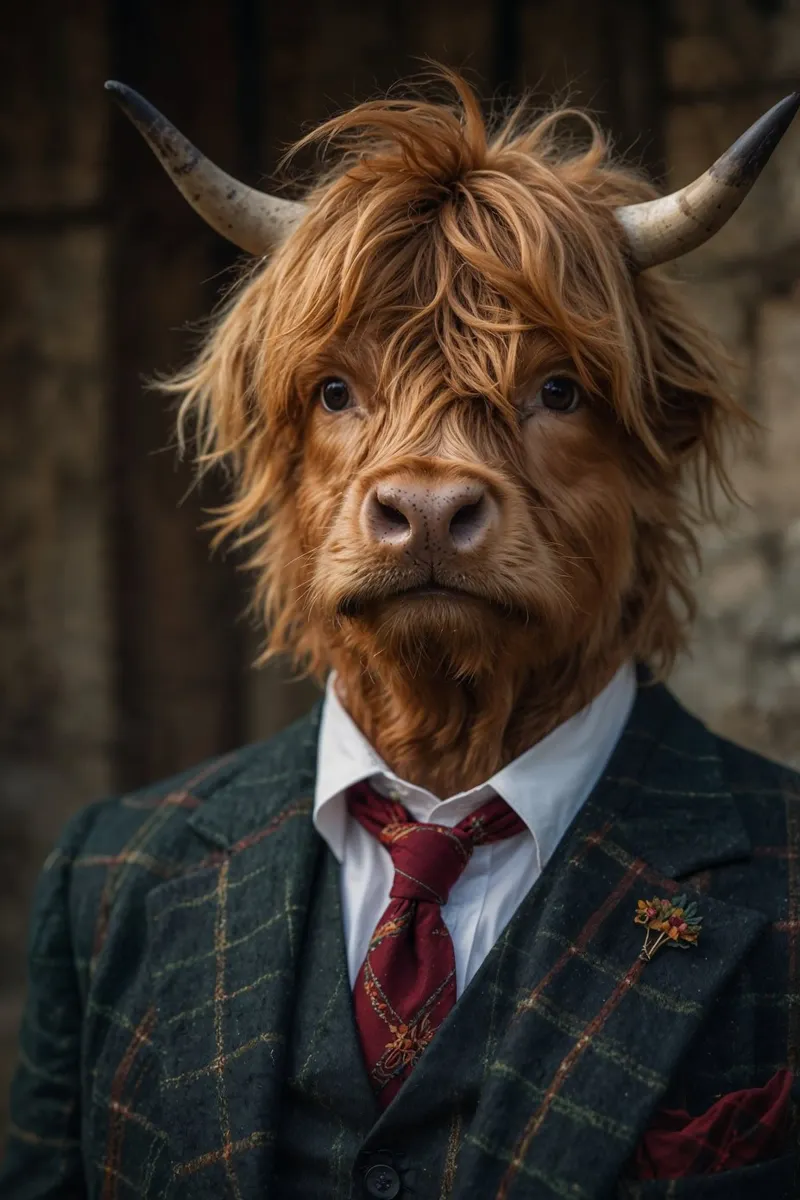 The Highland Sage - Majestic Bull canvas with Floater frame by Beasts of Nobility