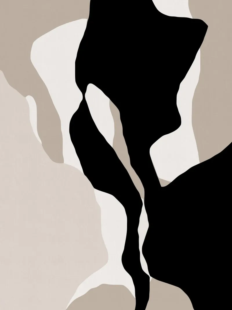 Shapes 10 | Neutral & Black Minimal Shape Abstract metacrilato de sabidussi