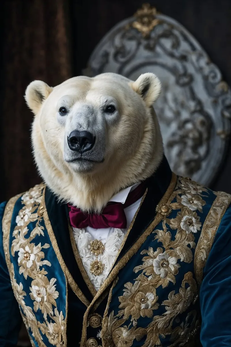 Bernard, il nobile orso polare - Aristocratico dell'Artico poster con telaio in alluminio da Beasts of Nobility
