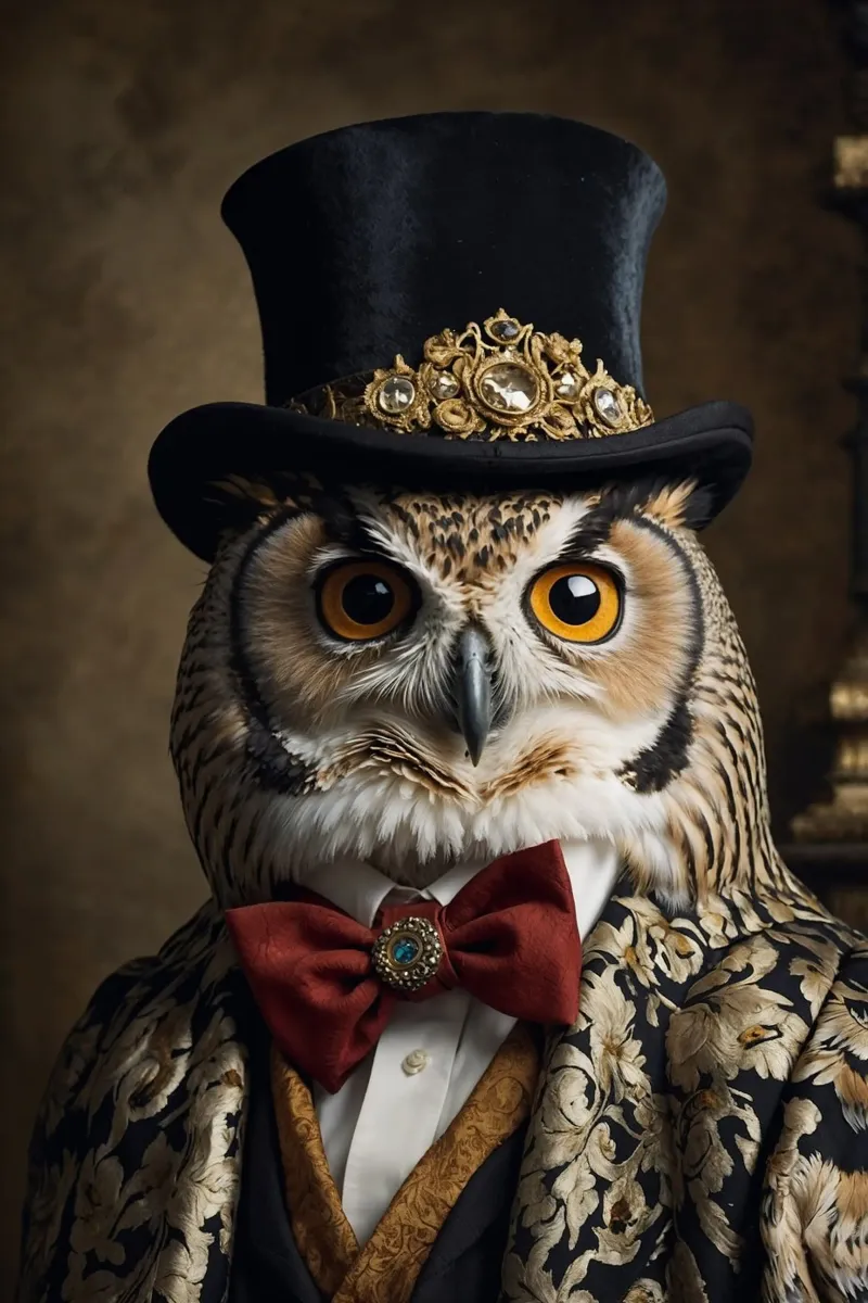 Oliver the Wise Owl – Guardian of the Twilight canvas with Floater frame by Beasts of Nobility