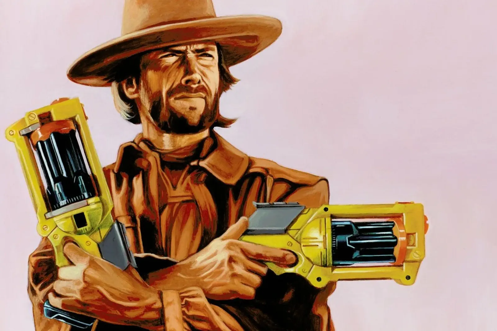 You Gonna Pull Those Pistols Or Whistle Dixie poster con telaio in plastica da Jared Yamahata
