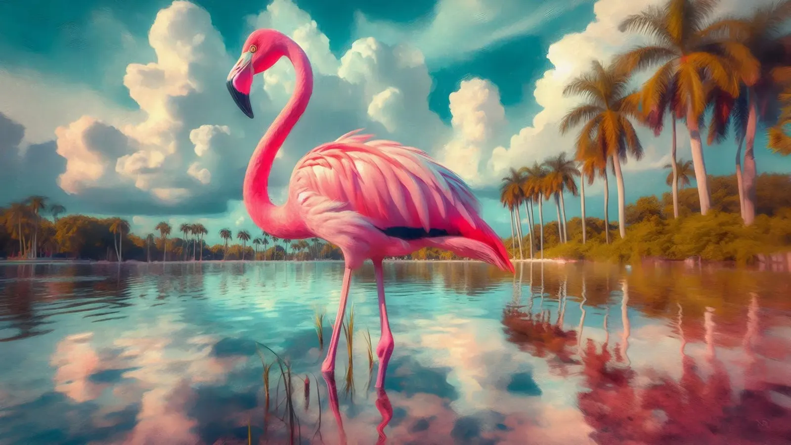 FLAMANT ROSE canvas by RUBIANT ART