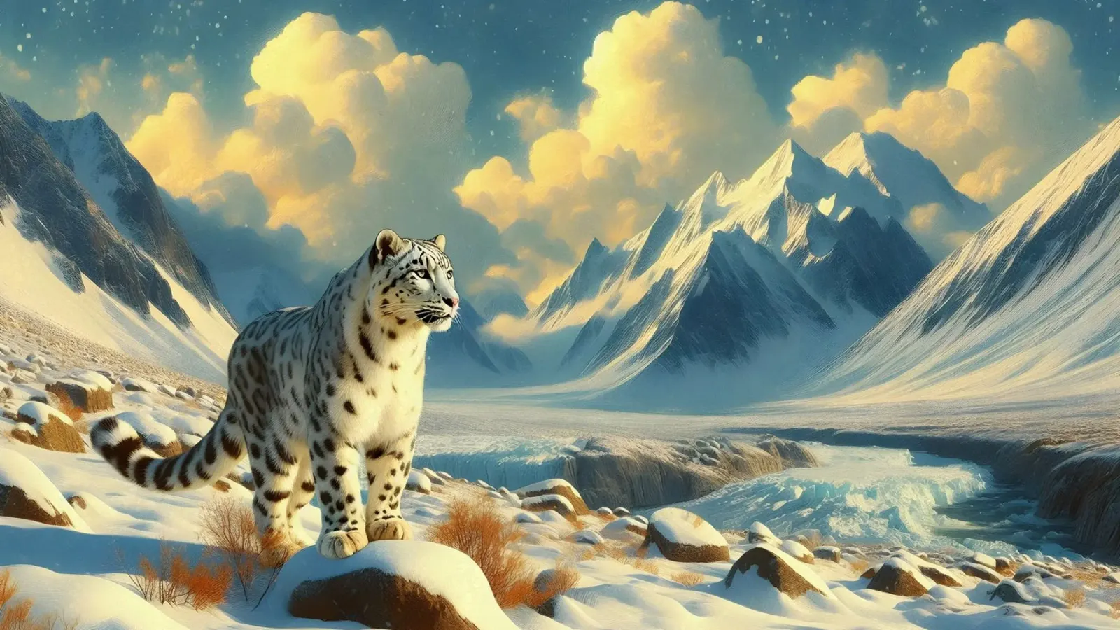 PANTHERE DES NEIGES pellicola backlit da RUBIANT ART