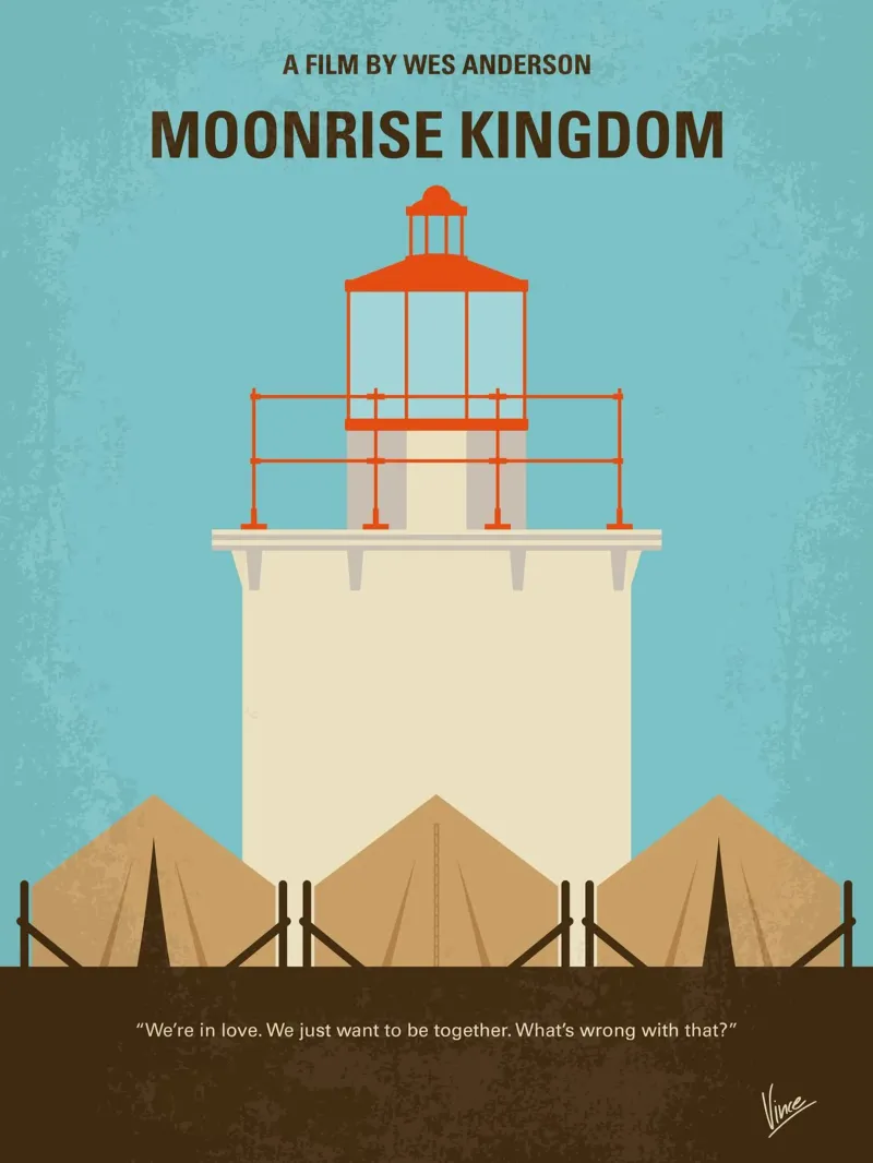 No760 My Moonrise Kingdom minimal movie poster hahnemühle by Chungkong