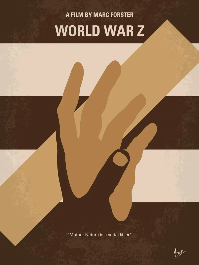 No783 My World War Z minimal movie poster hahnemühle de Chungkong