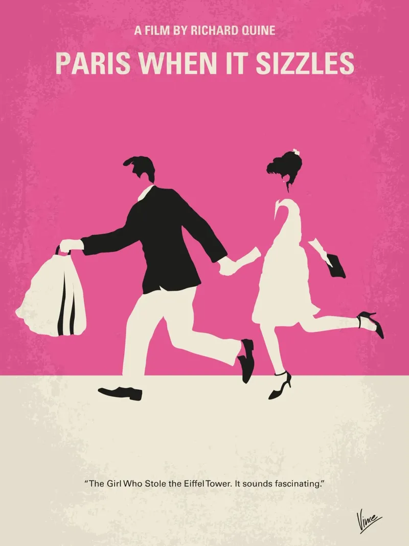 No785 My Paris When it Sizzles minimal movie poster carta hahnemühle da Chungkong